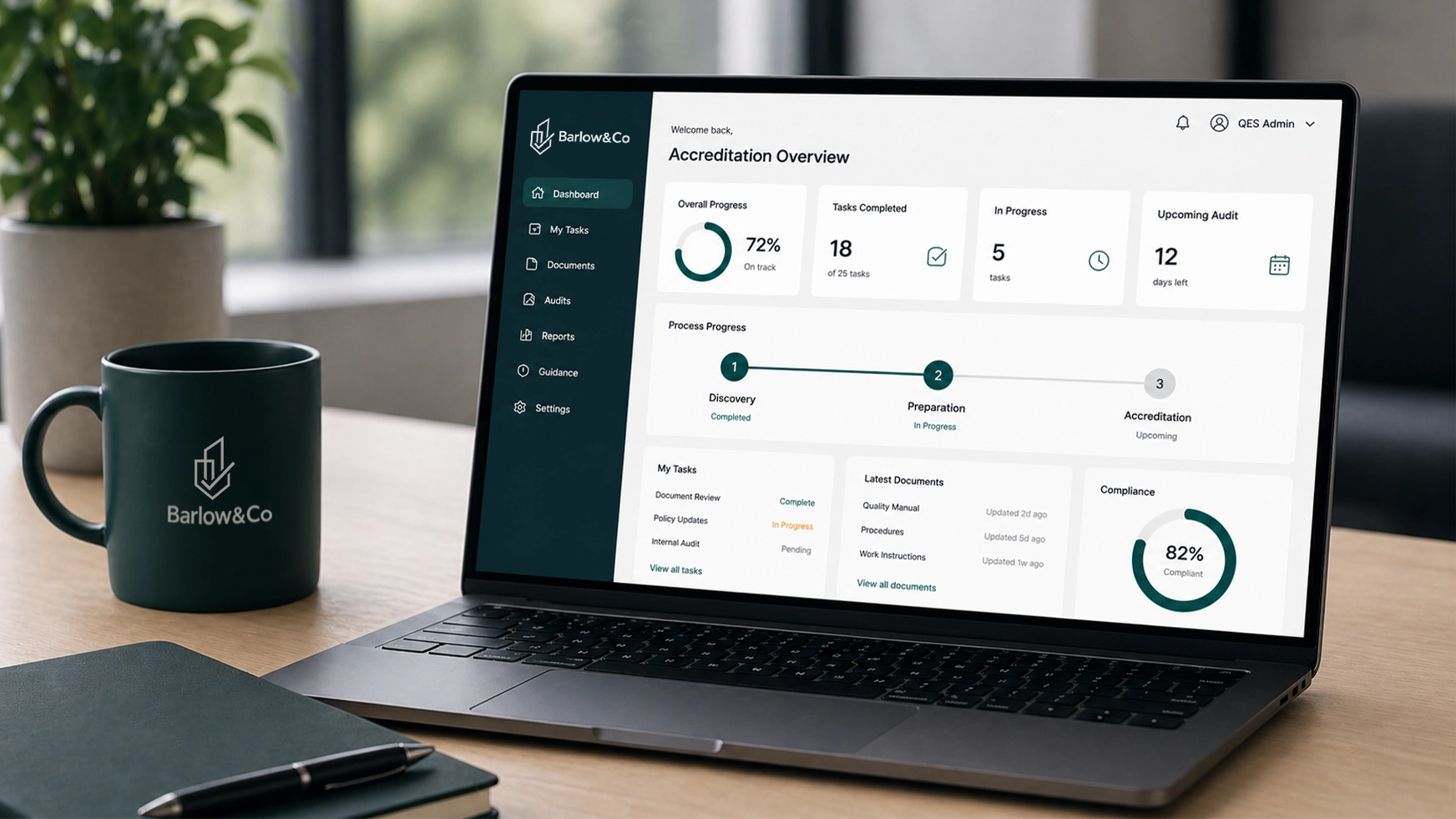 Laptop showing accreditation dashboard